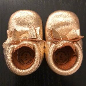 Freshly Picked Rose Gold Bow Moccasins